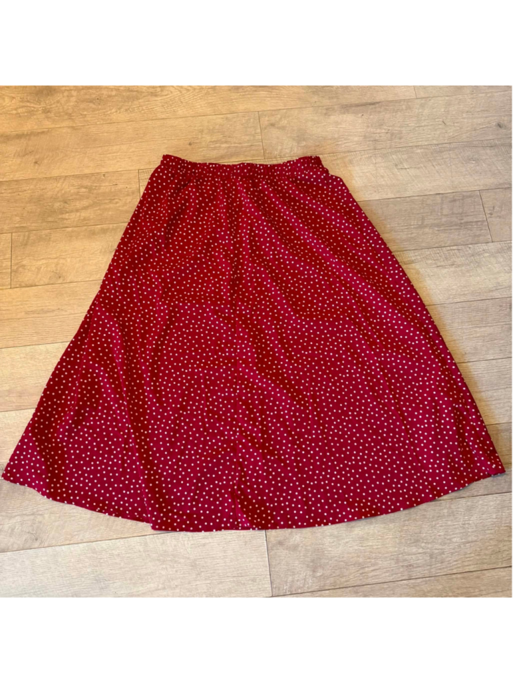 Women's SIMLU Red & White Polka Dot Maxi Skirt - 2X - Picture 2 of 7